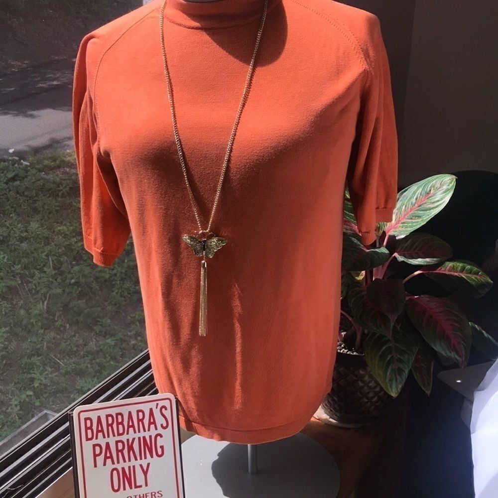 ANTHOLOGY ORANGE MOCK NECK TOP- SZ L